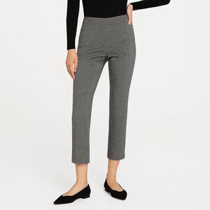 Theory Slim Kick Pants Women’s 4 Black White Check Ponte Cropped Workwear Chic